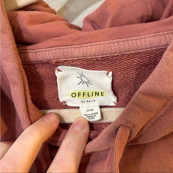 Offline By Aerie Oversized Dusty Rose Mauve Pink Hoodie Women’s Size Small - Picture 3 of 5